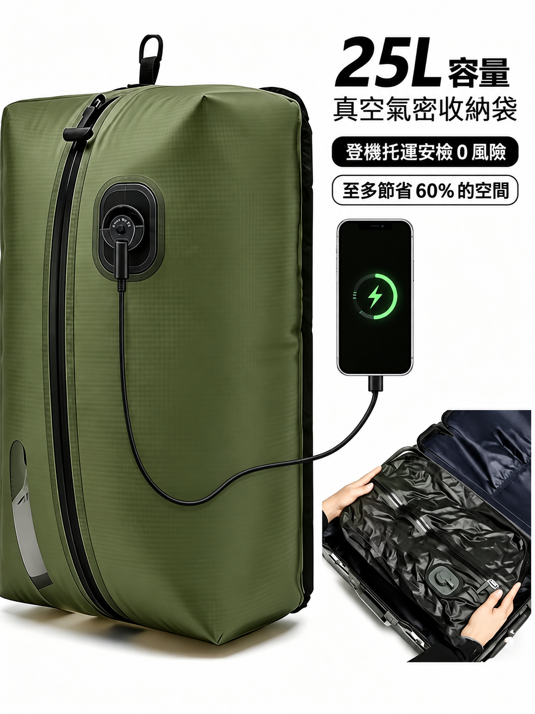 免抽氣真空壓縮衣物收納袋|防潮氣密|行李箱分裝整理